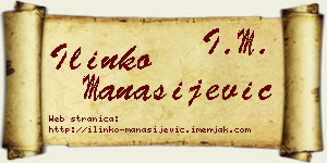 Ilinko Manasijević vizit kartica